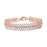 1.45ct 14k Rose Gold Diamond Feather Bracelet